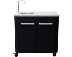 Cozze® Outdoor Kitchen - Buitenkeuken Spoelmodule - Met Gootsteen & Kraan - RVS Werkblad - 90 cm