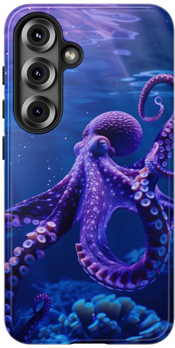Paarse Octopus Onderwaterlandschap – Telefoonhoesje Geschikt voor Samsung Galaxy S25