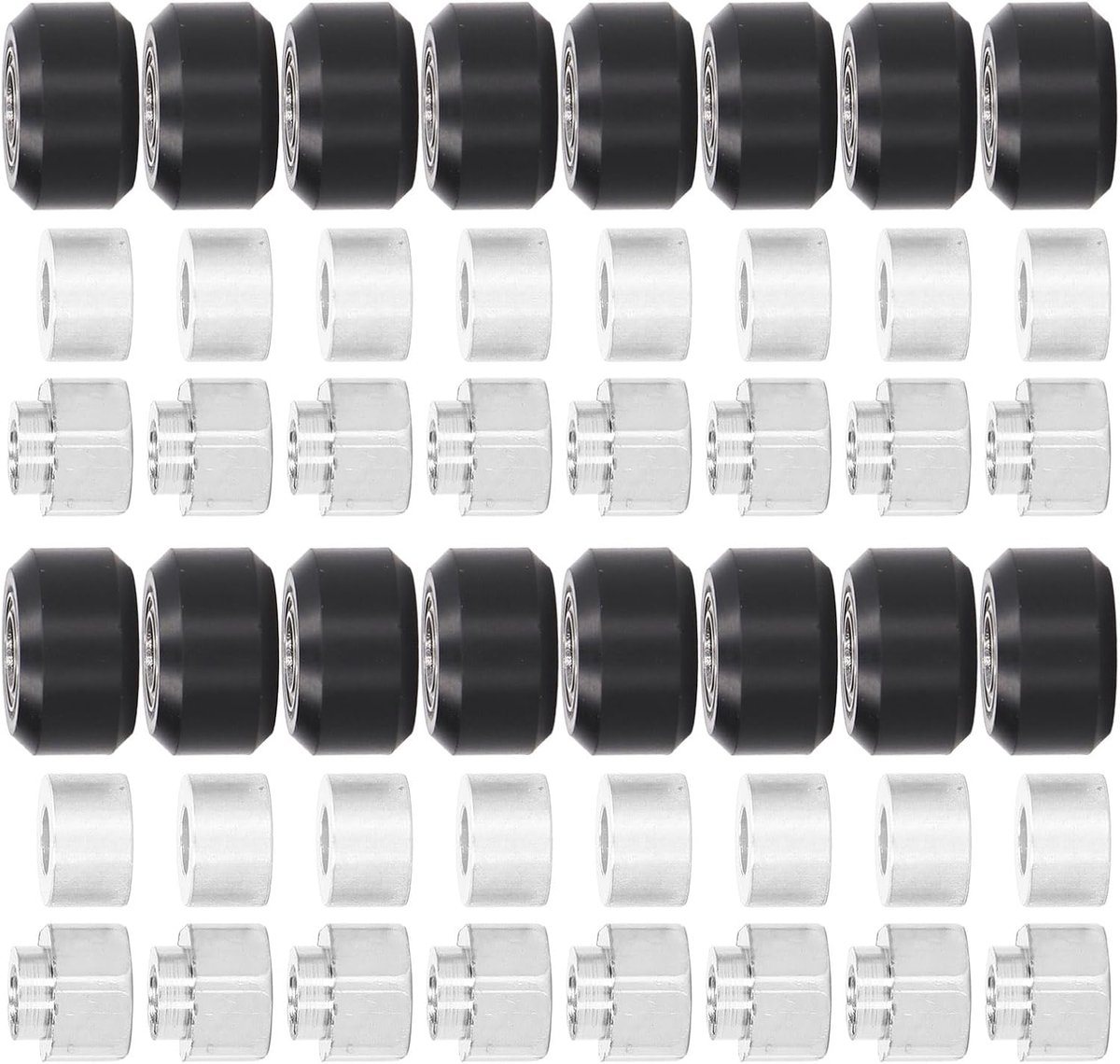 POM Pulley Wheel Set with Rubber Bea Wheel for 3D Printer (Black Pulley)