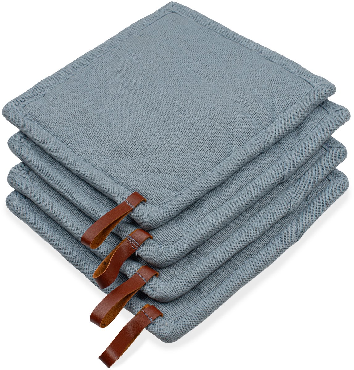 CH&F Pannenlap met Pocket 4 stuks | Bellavarde Dove | Pannenlap Blauwgrijs | 20x20cm