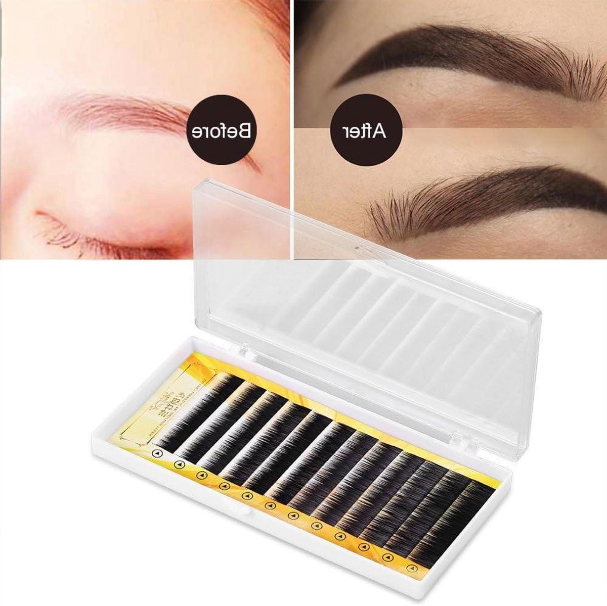 Zwarte Valse Wenkbrauw Extensions - Individuele Wenkbrauwen 5-8mm - Wenkbrauwverlenging