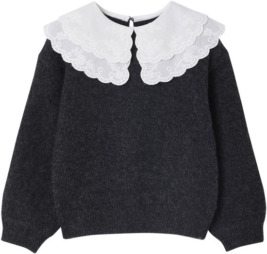 Vertbaudet Pull double col brodé maille mousseuse fille