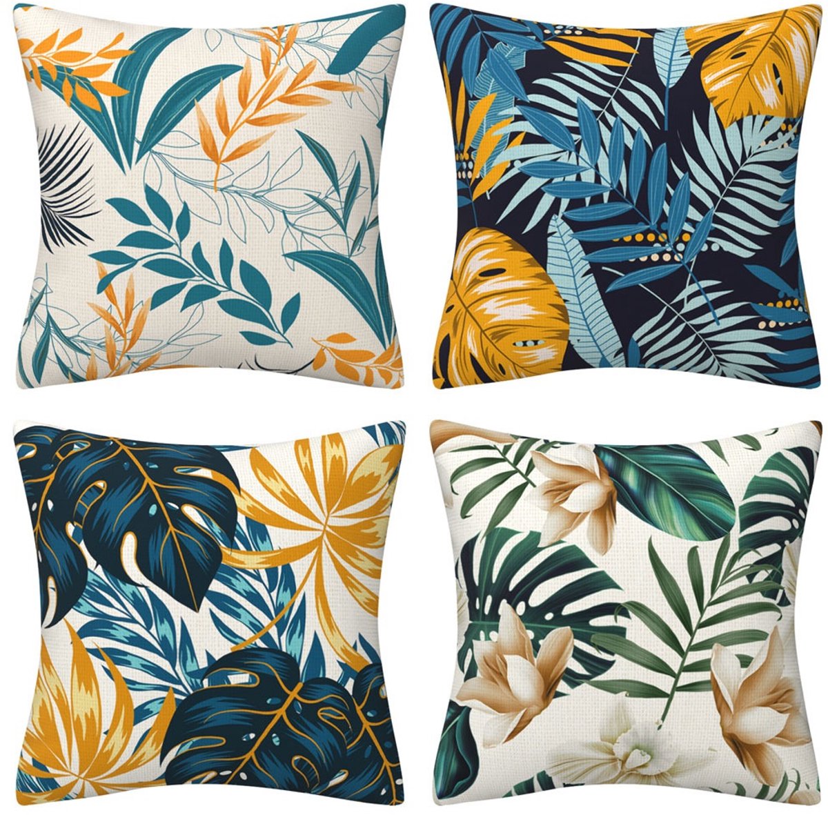 SUNMOOL Kussenhoes - Kussenhoes Vierkantjes - Pillow cover - 45 x 45cm - Type E - 4 Stuks