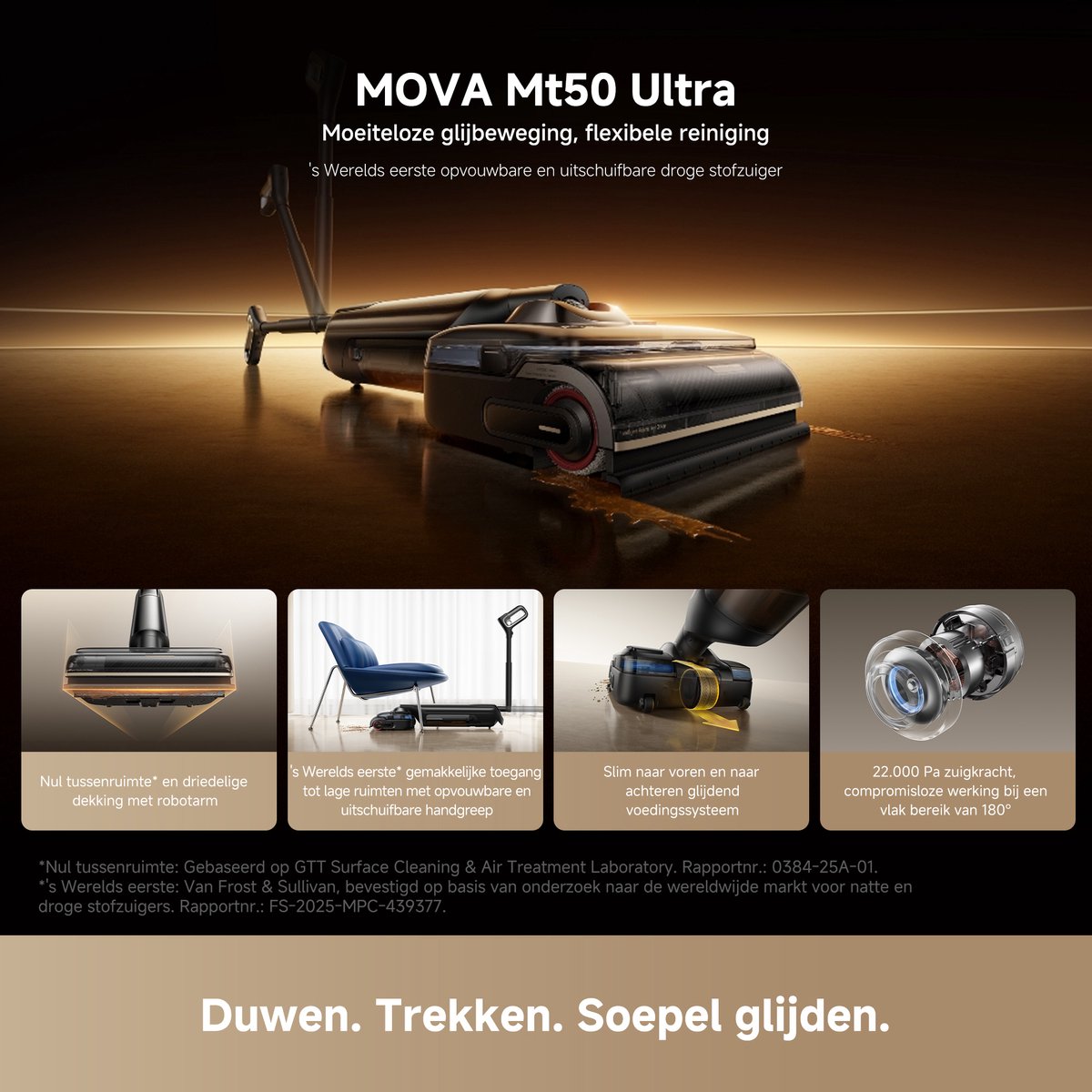 MOVA M50 Ultra Opvouwbare Vloerreiniger met 22.000 Pa - afbeelding 3