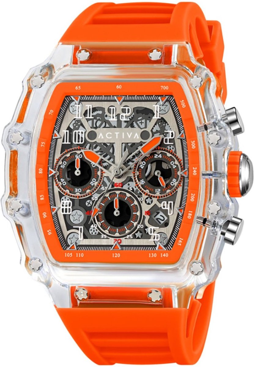 Activa x Invicta Digital ACW2305-003 Heren Horloge - Waterdicht - Analoog - Quartz Uurwerk - Plastic met zilveren Wijzerplaat - 44mm