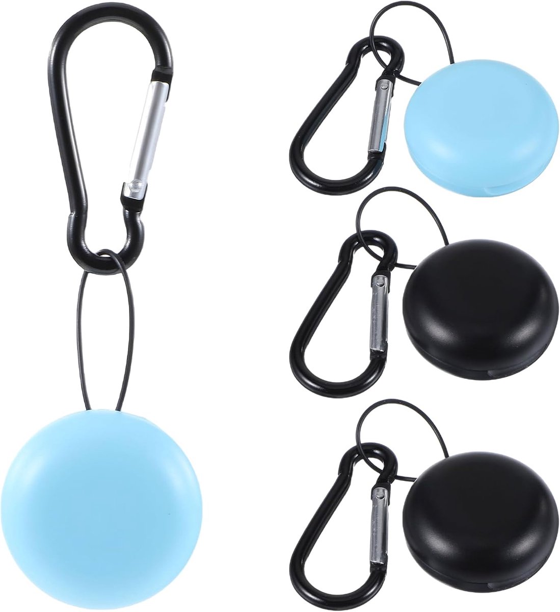 4Pcs Oordopje Case - Ronde Houder Met Sleutelhangers - Draagbare Mini Tas Voor Opslag Tijdens Zakenreis - Oordopjes Organizer
