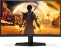 23,6" gebogen monitor met spelafbeelding. Zwart.