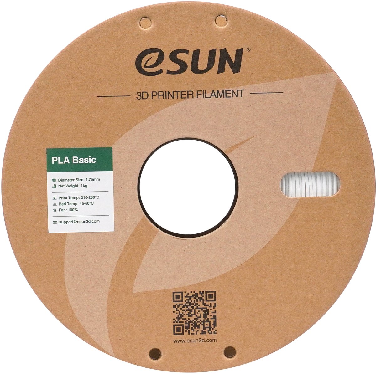 eSun PLA-Basic Wit / White - 1 kg - 1.75 mm - 3D printer en 3D pen filament — afbeelding 2