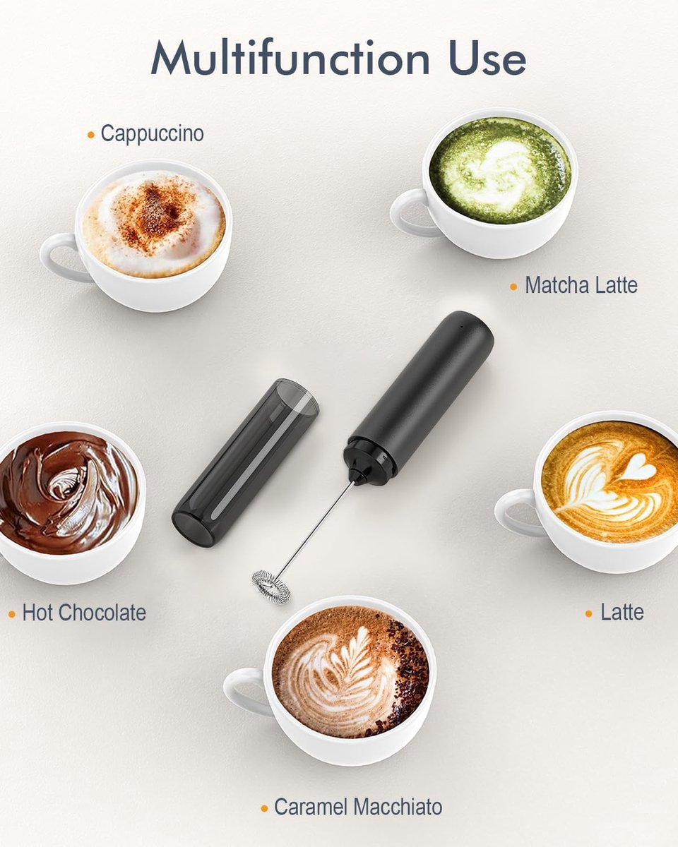 Melkopschuimer - melkopschuimer elektrisch - melkopschuimers - melkopschuimer electrisch - melk opschuimer - Elektrische melkopschuimer - USB oplaadbare mini-melkopschuimer - voor koffie/latte/cappuccino/warme chocolademelk — cadeau in Kookcadeaus - foto 6