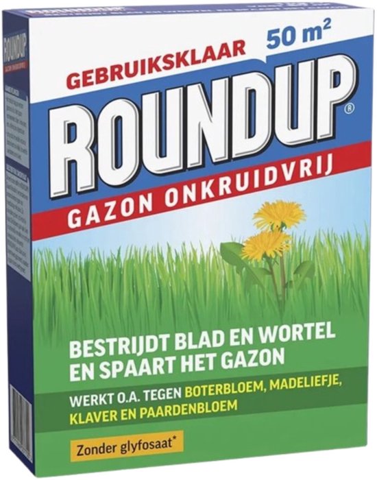 ROUNDUP® Gazon Onkruidvrij 1kg - Bestrijdt blad en wortel en spaart het gazon - Werkt tegen o.a. botterbloem, madeliefjes, klaver en paardenbloem — afbeelding 2