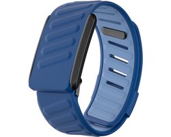 Strap-it Siliconen sport bandje met druksluiting - geschikt voor de Whoop 4.0 (duo blauw)