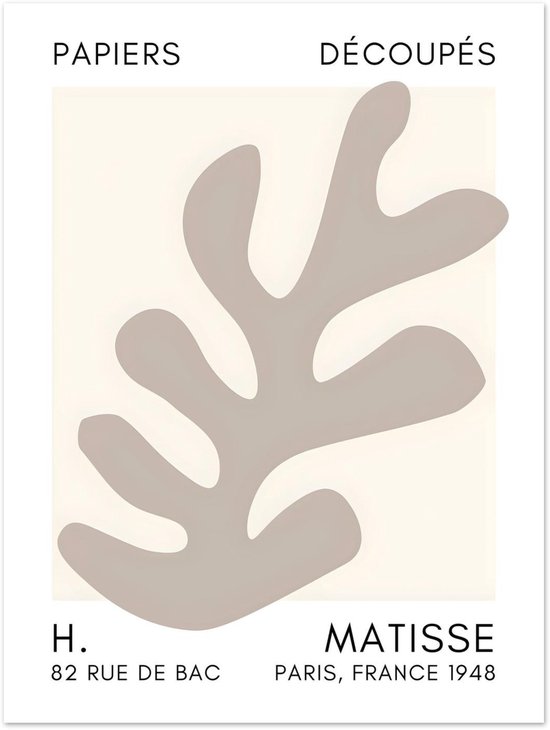 Matisse – Affiche grise Pétales Ocean 30x40 cm