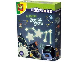 SES Creative - Explore - Glowing Sterrenbeelden - Glow in the Dark Sterren en Tape - Met Sterrenbeelden Kaart