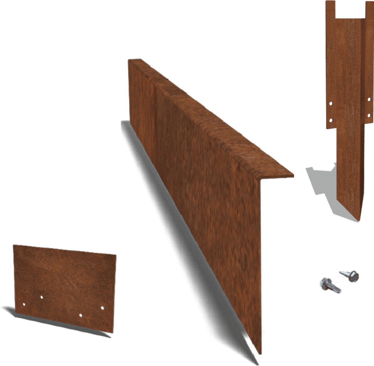Cortenstaal borderrand - Gezet - Hoogte 22 cm - Complete set 15 meter - Roestkleur - MySteel