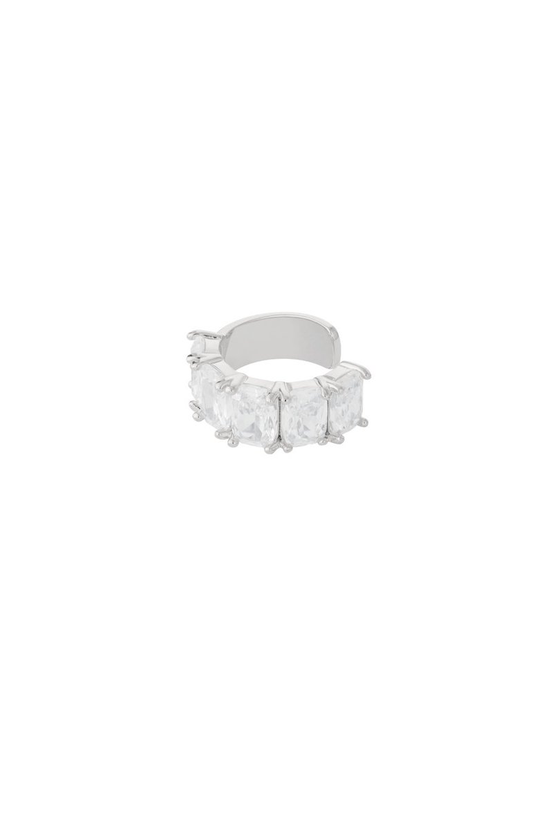Bijoutheek Earcuff Stenen Grof Zilver