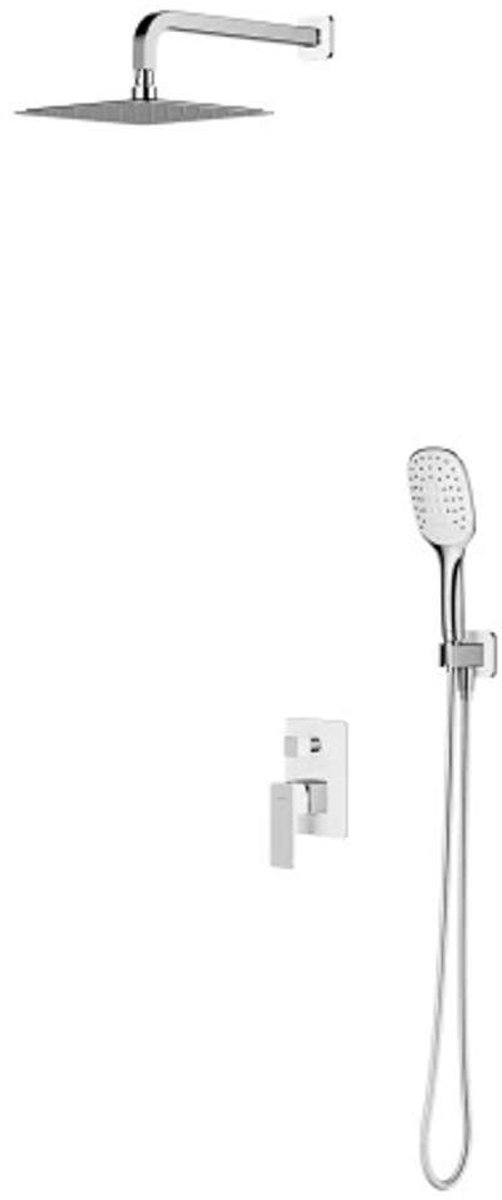 OMNIRES Parma - Doucheset met inbouwkraan, met inbouwdeel, 20x20 cm, 3 jets, chroom/wit SYSPM16ACRB