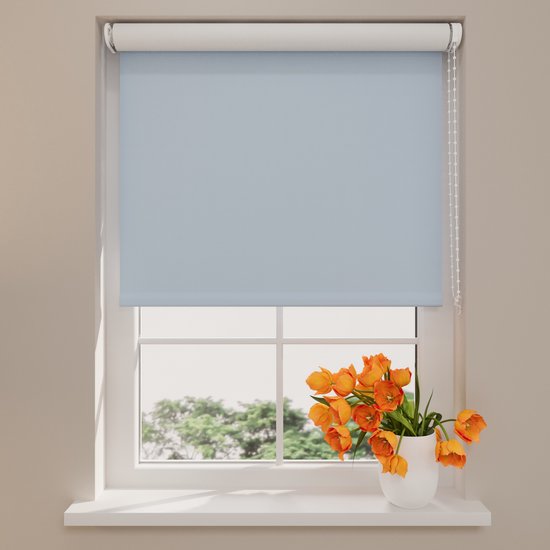 Store enrouleur Easy Blackout Bleu Clair 140 x 190 cm