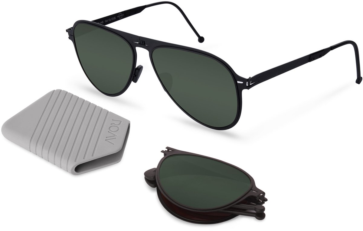 ROAV ATLAS - Opvouwbare zonnebril – Polariserend UV400 - Matte Black - G15 glazen