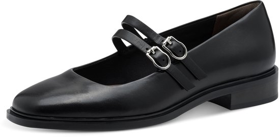 Tamaris Elegante ballerina's voor dames, zwart leer, 41 EU