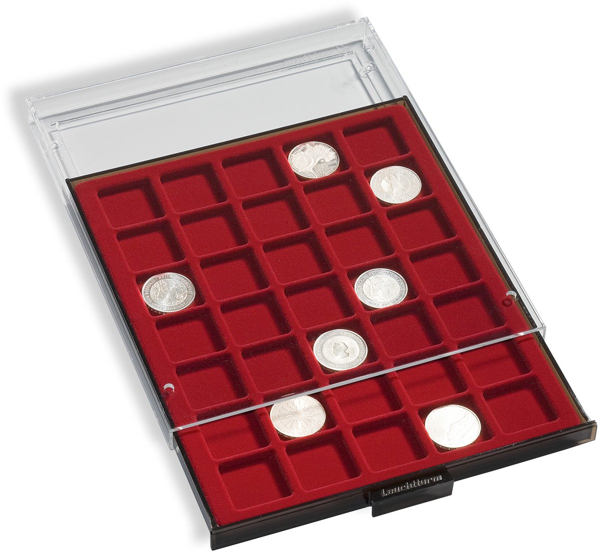 Stapel element, MB - vak afm: 38x38 mm. (30 st.) Rookleur / Transparant