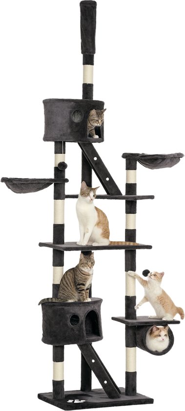 PawHut Katzenkratzbaum 81 Cm Mit Sisal, Spielball & Kuscheligem Plüsch – Stabiler Kratzspaß Für Wohnungskatzen