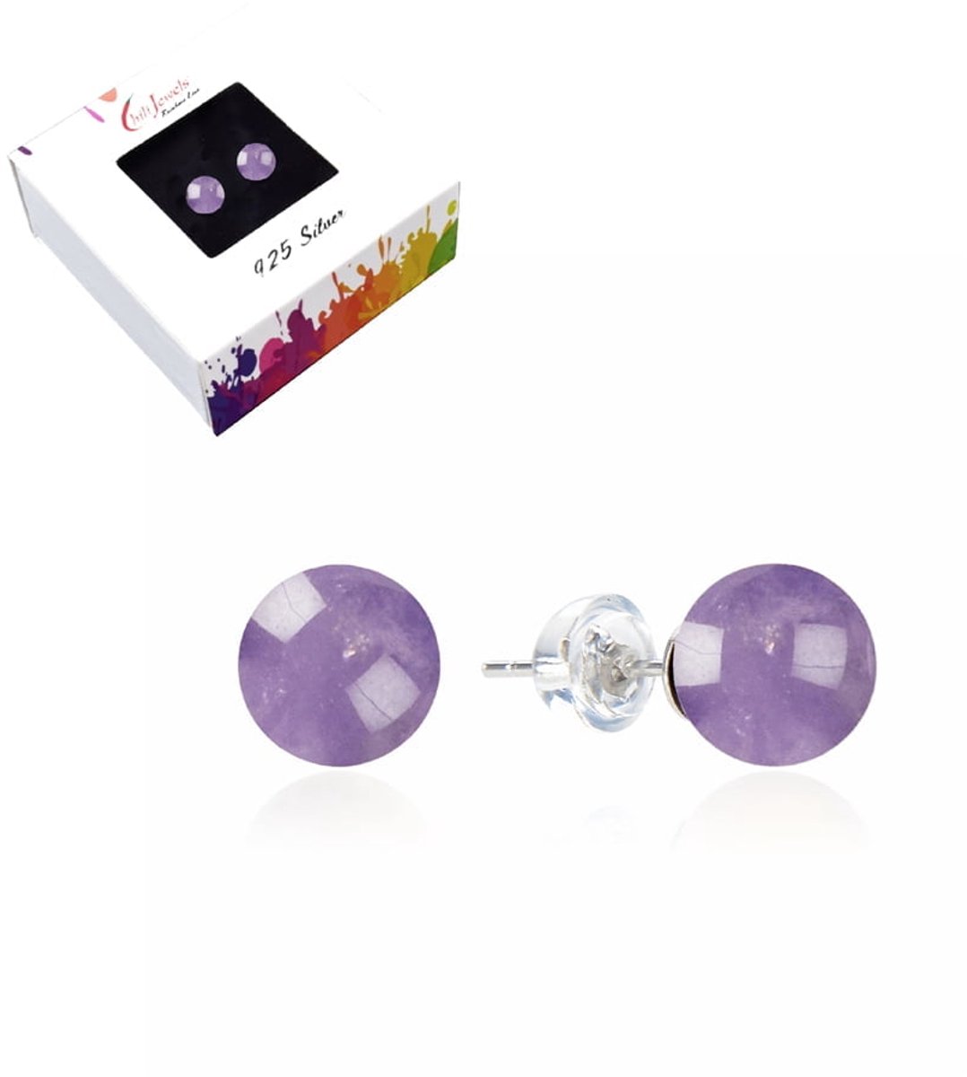Oorbellen Amethist 6 mm