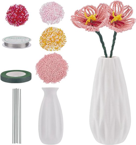 YOOTOM Lavendel boeketten bloemstuk Pfeifen Cleaner Bloemenset Pipe Cleaners Flower Kits met 150 stuks Pfeifencleaner chenillegaren 15 groen knutseldraad plakband 2 stokken