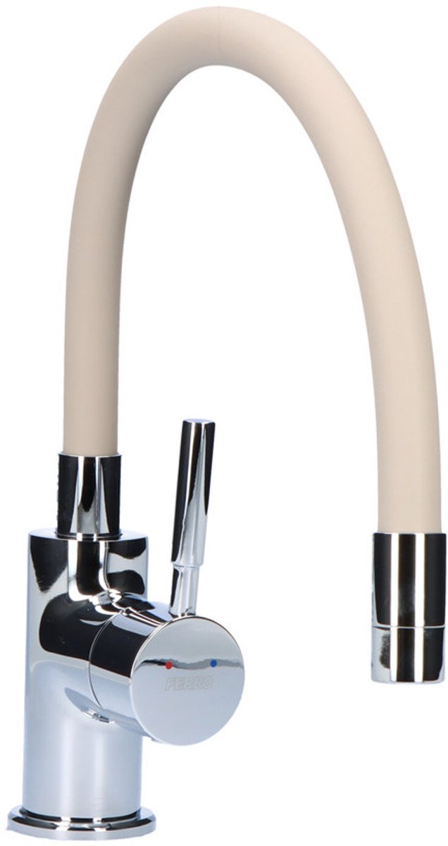 Kraan Zumba met flexibele beige uitloop, chroom