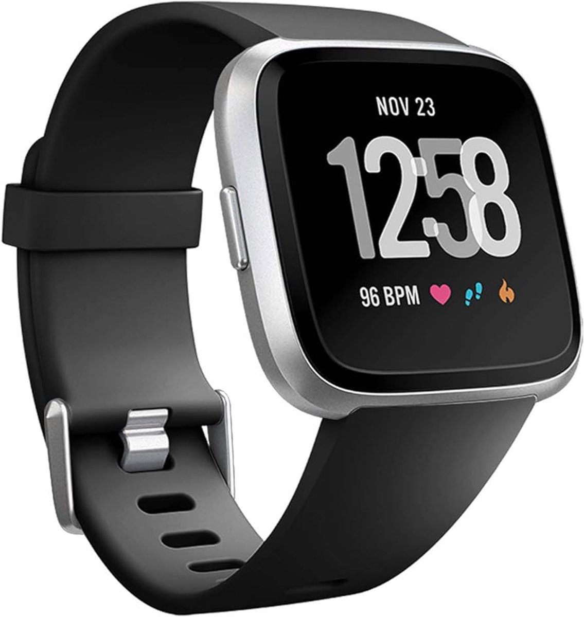 Ulanax® | Horlogebandje - Smartwatchbandje - Siliconen - Zwart - Geschikt voor Fitbit Versa 2 / Lite