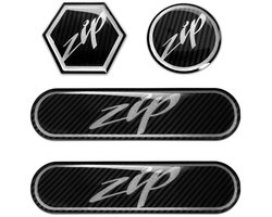 Piaggio ZIP - 3D Embleemset - Carbonlook - 4-delig - Reflecterend