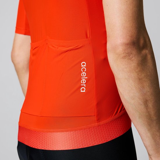 Acelera Intermediate Wielershirt - Fietsshirt Heren Korte Mouw - Wielrenshirt - Fietskleding - Oranje - Maat 3XL van Acelera — afbeelding 4