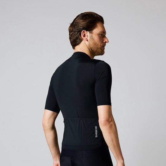 Maillot de cyclisme intermédiaire Acelera | Maillot de cyclisme à manches courtes pour homme | Maillot de cyclisme | Vêtements de cyclisme | Noir | Taille L