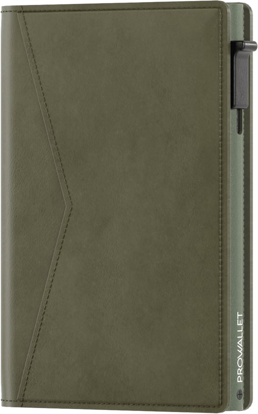 Prowallet Slim - Pasjeshouder Olijfgroen - 8 Pasjes + Briefgeld - Uitschuifbaar - RFID Creditcardhouder - Kaarthouder Portemonnee, Premium Pashouder voor Mannen & Vrouwen - Incl. Luxe Cadeaubox