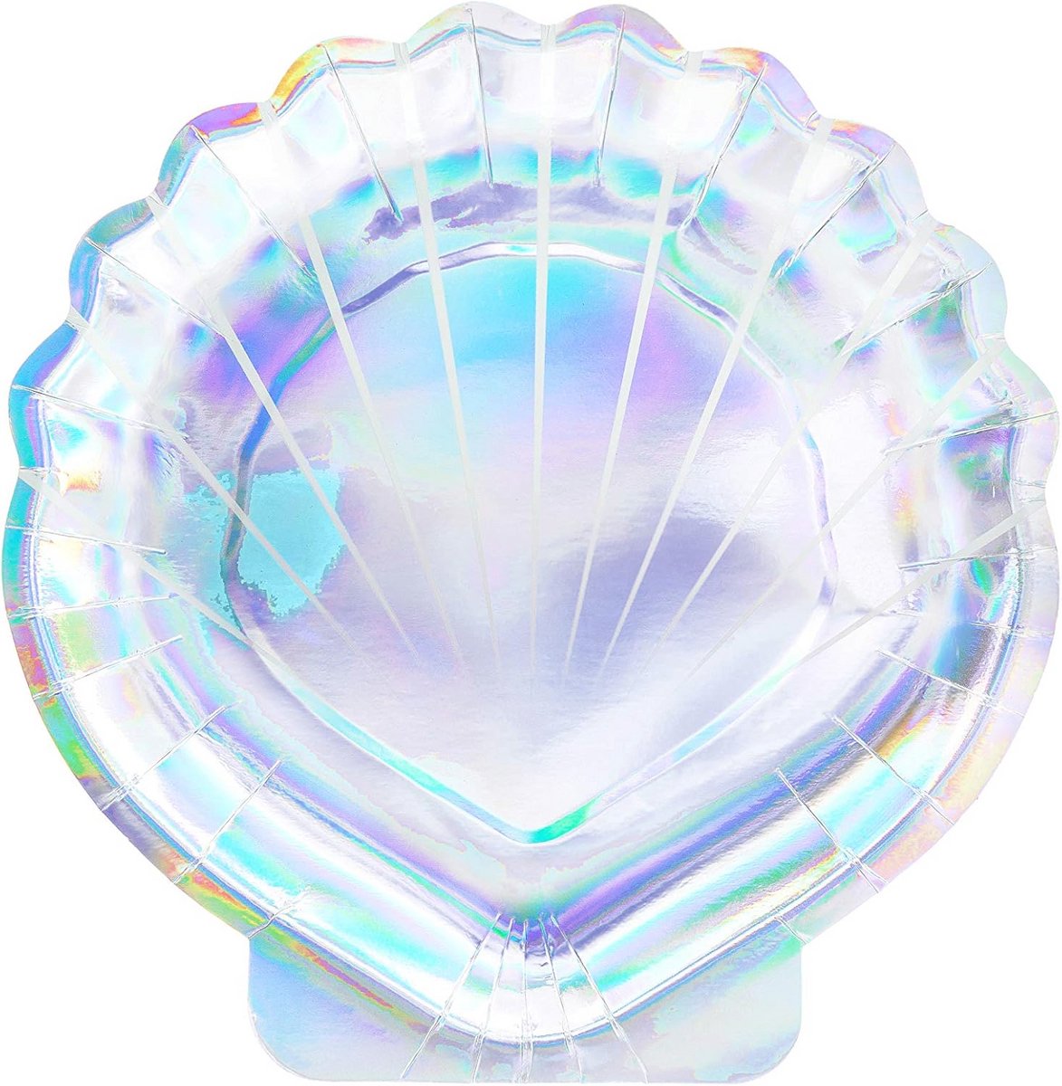 Premium Schelp Papieren Borden - Zeemeermin Feestcollectie, 18 cm