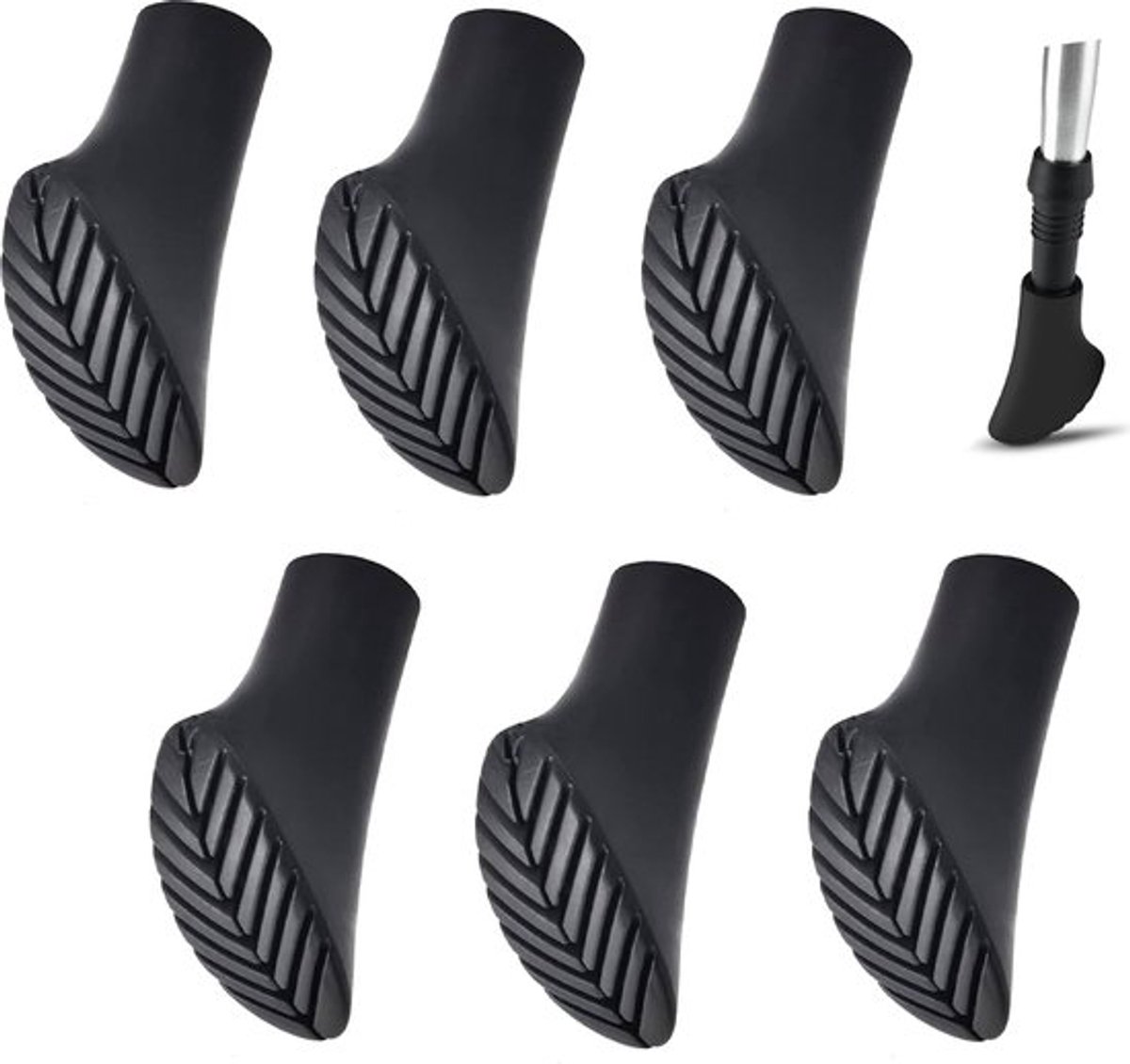 Nordic walking doppen - Trekkingstokken dop - 6 stuks - Nordic walking stokken doppen - Universeel - Wandelstok Doppen - Wandelstok - Eindstoppers voor wandelstokken - voor trekkingstokken - asfalt - grind en bergen