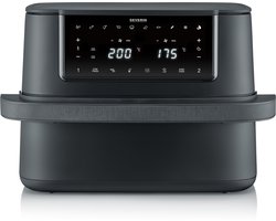 Severin FR 2490 Black Line Flex Heteluchtfriteuse XXL – 9 Liter – Dual Zone – Sync Cook & Sync Finish – 11 Programma’s – 2600W – Zwart