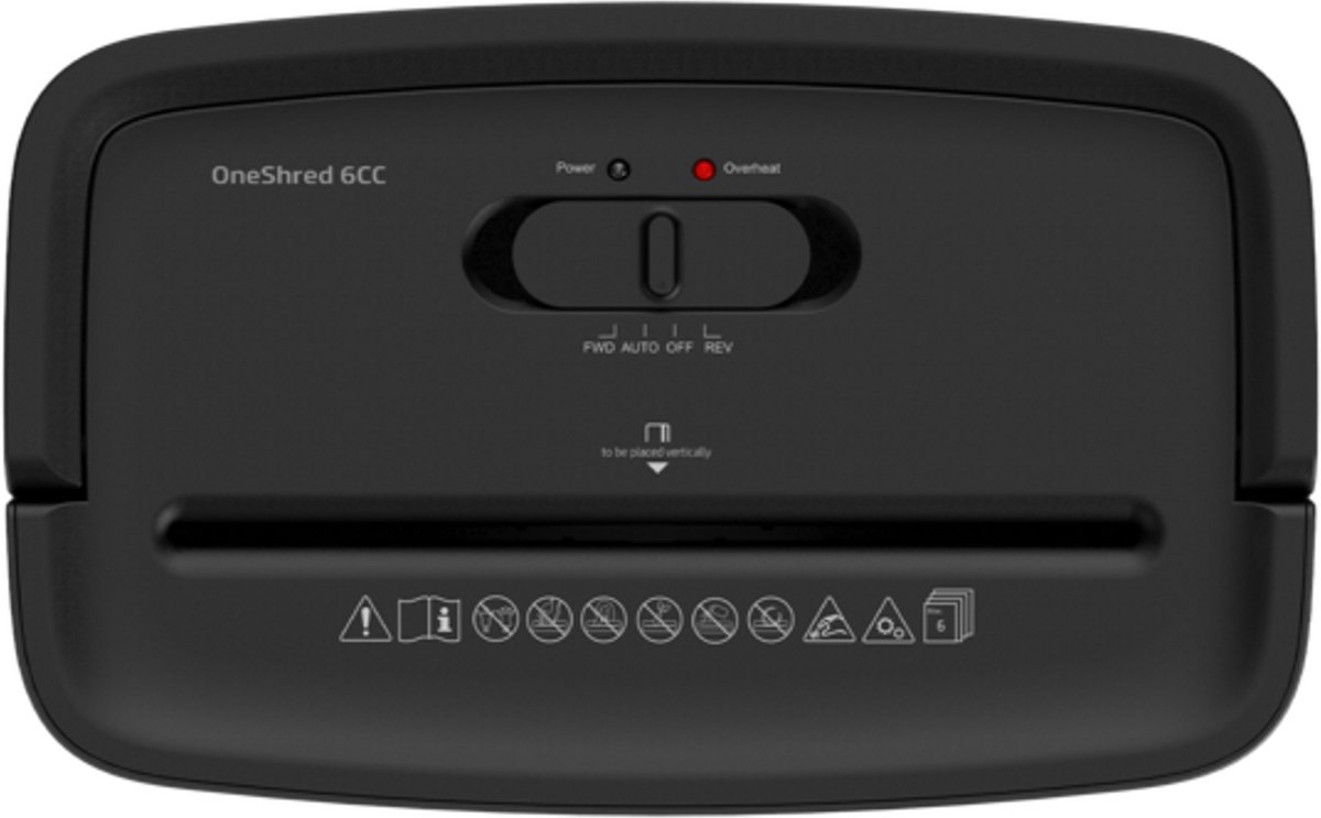 HP OneShred 6CC Shredder - 6 Vel DIN A4 - P-4 / DIN66399 - Papierversnipperaar - 14 Liter - Inklapbaar handvat - Kantoor/ Thuis - Zwart thumbnail 2