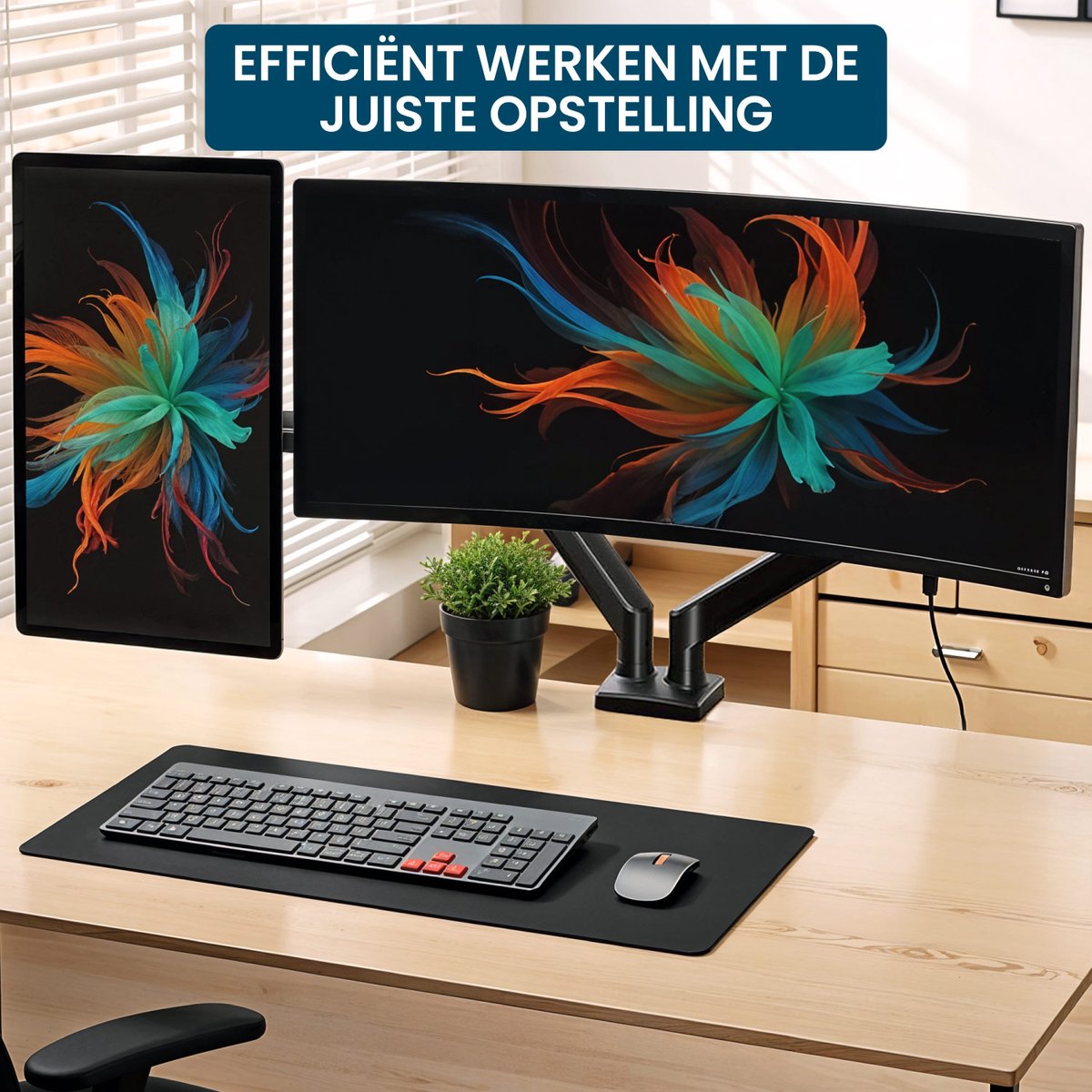 ZoeZo Design Z2A0 Dubbele Monitorarm Gasveer 13-32" thumbnail 4