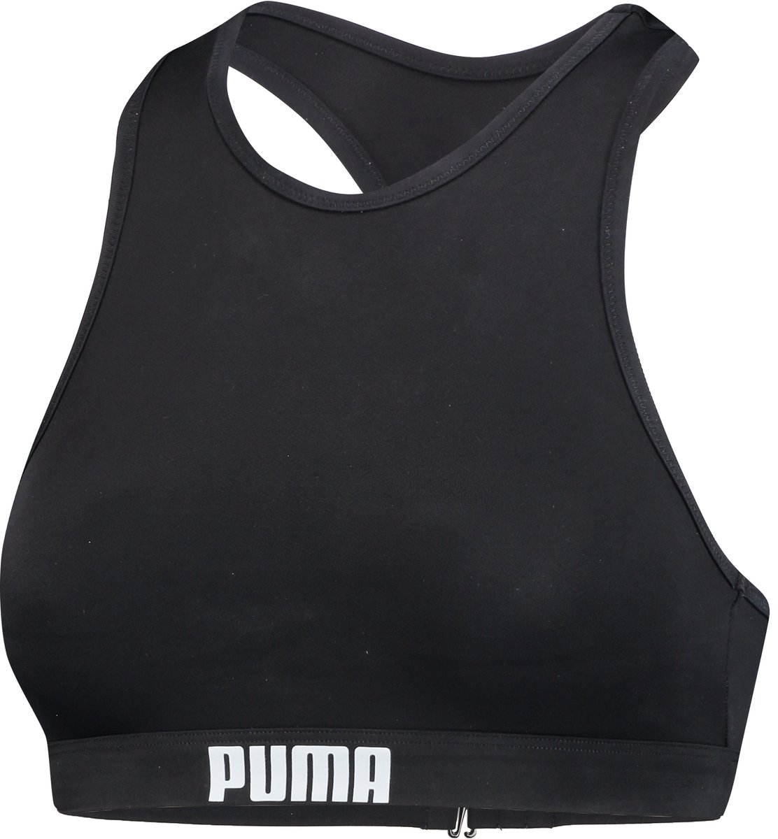 Puma Dames Bikinitop met Hoge Hals 1 Pack Zwart