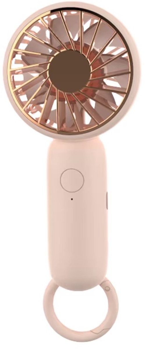 Zirkle Draagbare USB Ventilator – Oplaadbare Mini Handventilator met Karabijnhaak – Compacte Bureauventilator voor Kantoor, Reizen, Festival & Onderweg – Roze