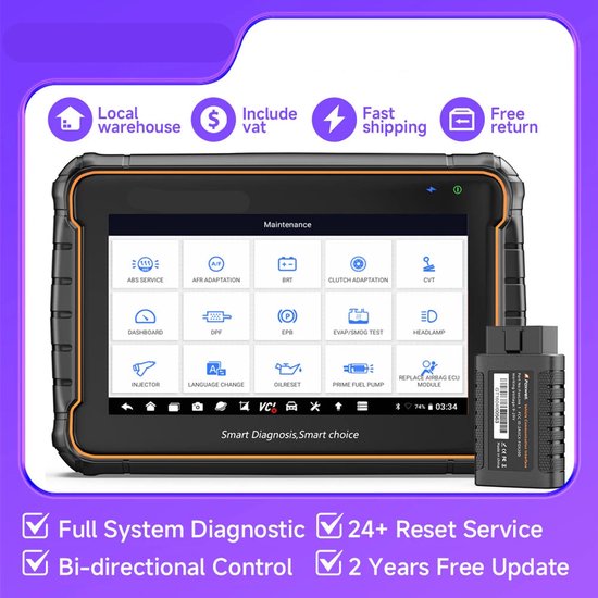 OBD2 Scanner - Diagnosecomputer - OBD - Storing Verwijderen - Auto ...
