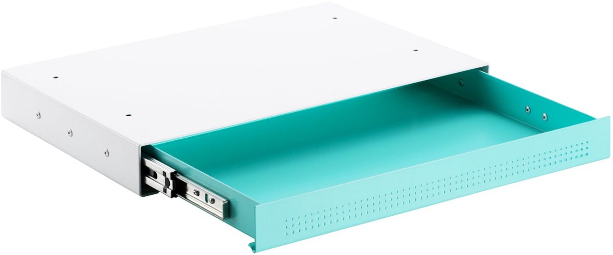 CAVO Stalen documentenlade 410 x 272 mm turquoise, wit, Bureaulade ondertafellade