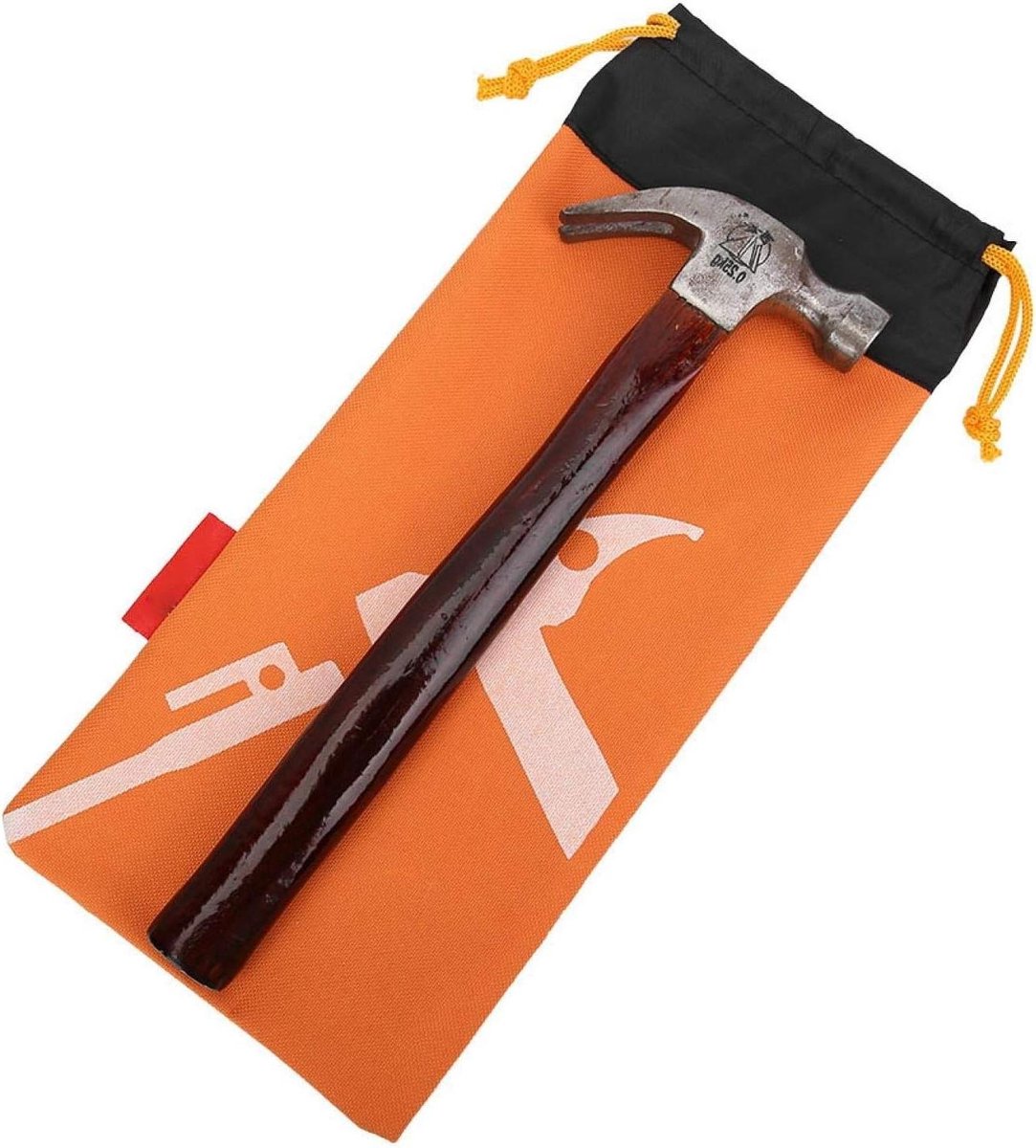 Allecto Plus - Tent Haring Zak voor Kamperen en Wandelen - Draagbare Haringen Hamer Nageltas voor Outdoor - Accessoires voor Kamperen (Oranje)