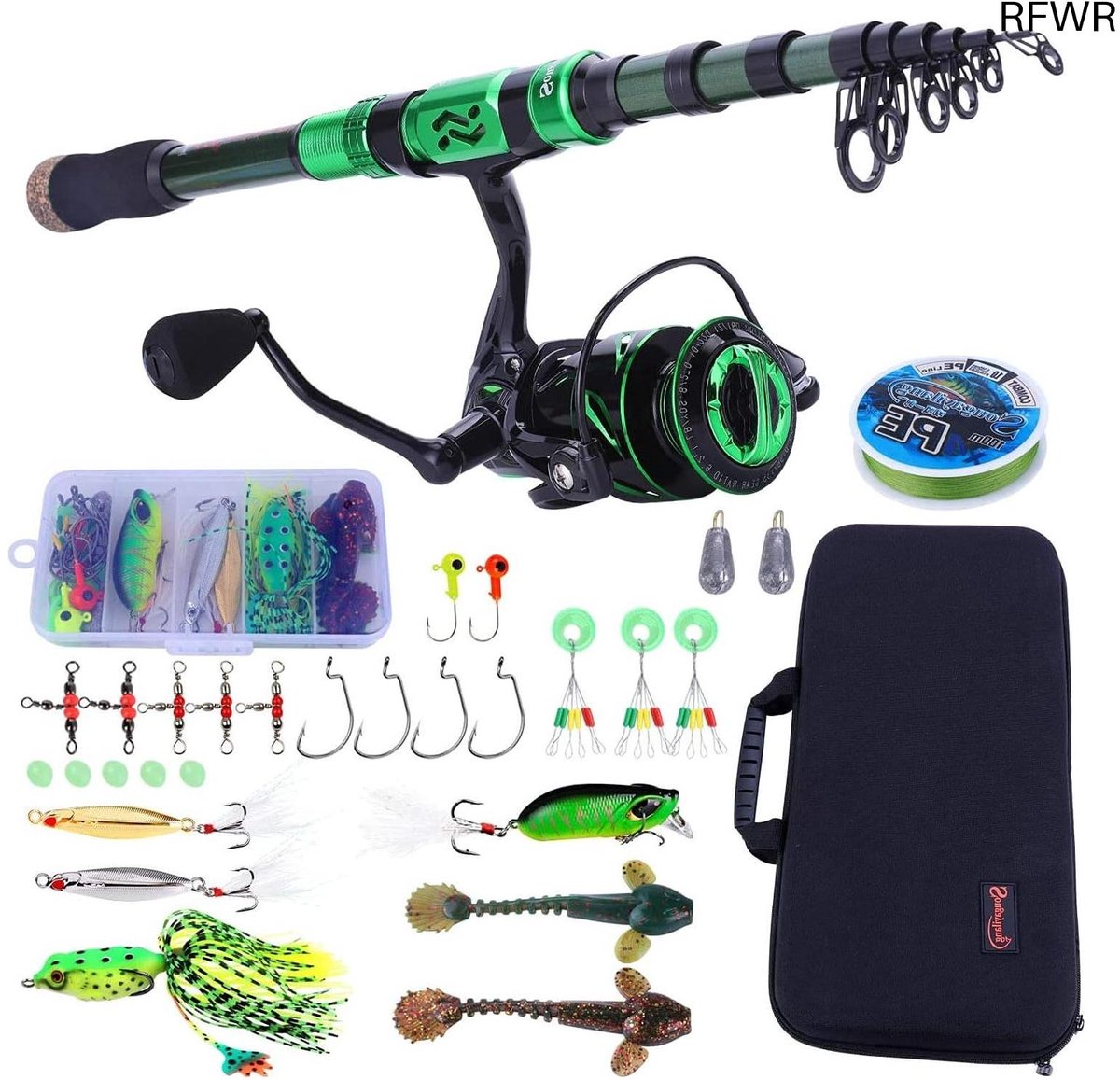 RFWR® Telescopische Hengel en Vismolen Set voor Zout en Zoet Water – Volledige Fishing Kit met Draagtas