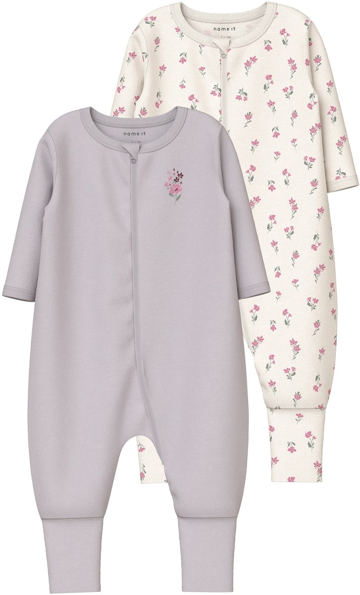 NAME IT - NBFNIGHTSUIT 2P ZIP FF FLOWER NOOS - Baby - Pyjamas