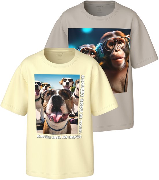 NAME IT KIDS - NKMVOTO 2P SS NREG TOP Jongens T-Shirt