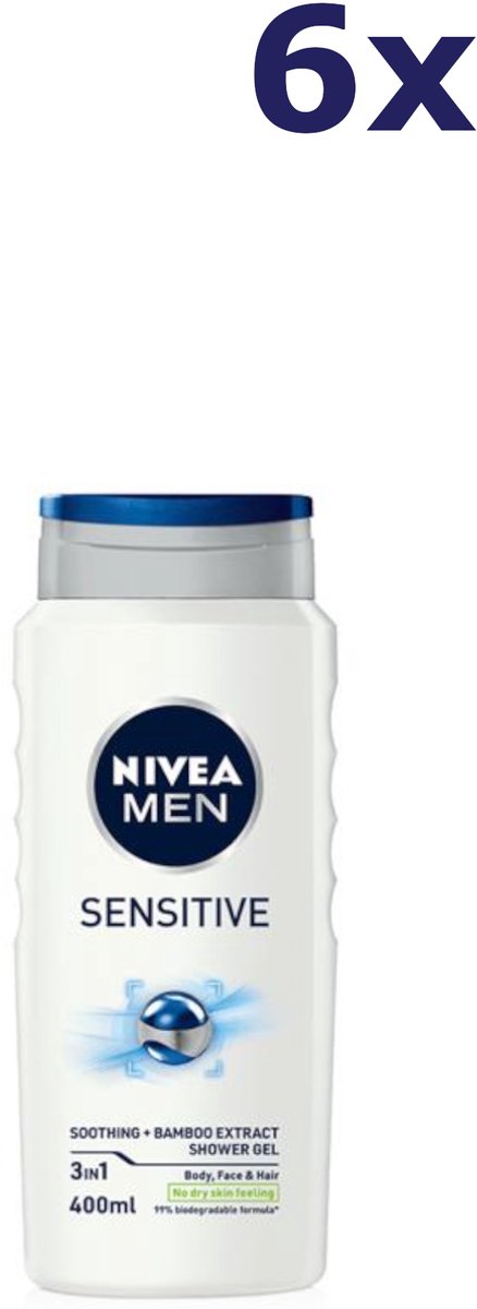 6x NIVEA Douchegel Men Sensitive 400 ml
