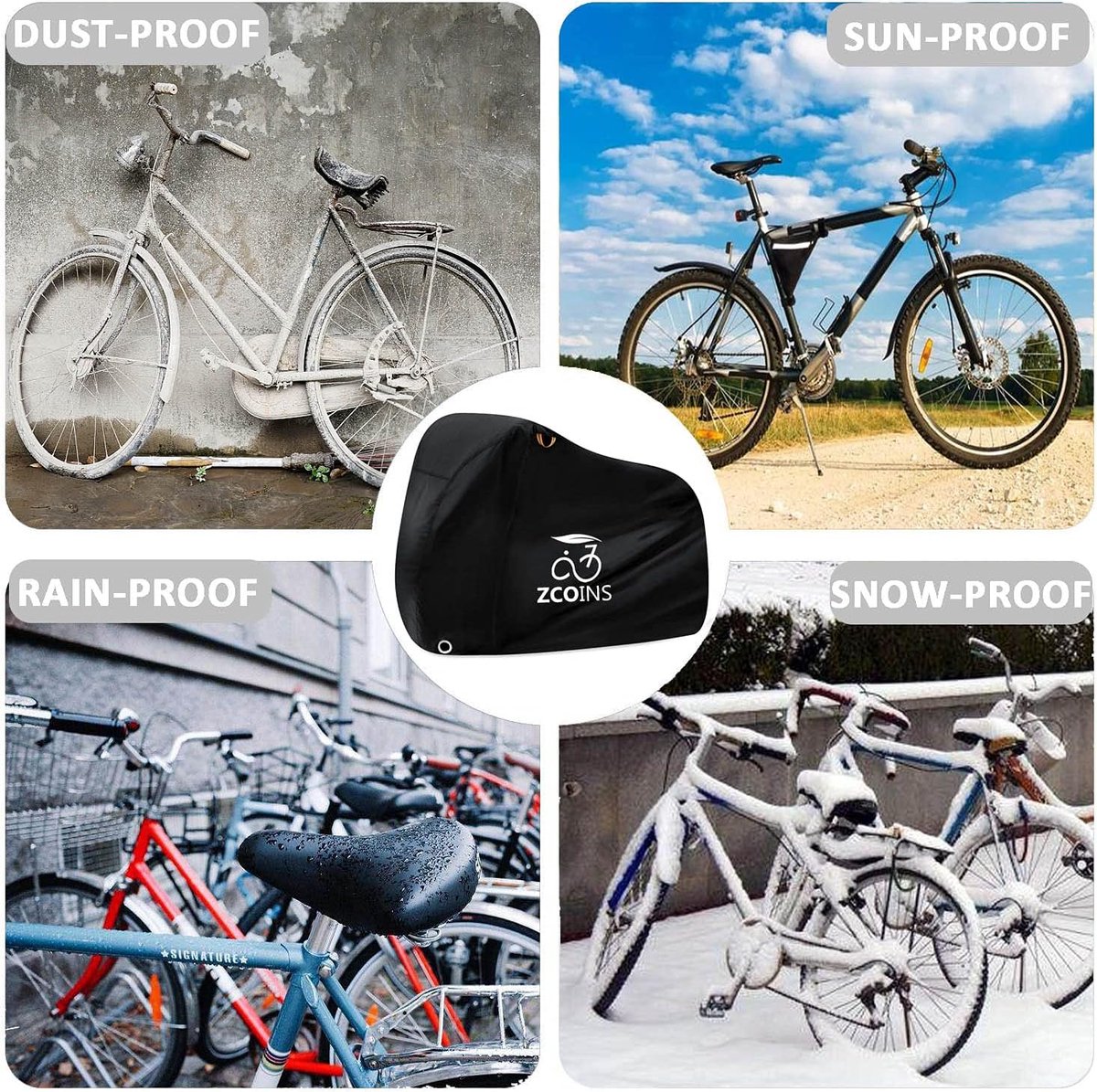 RFWR® Waterdichte Fietshoes voor 1 of 2 Fietsen - Extra Zware Bescherming Tegen Regen en UV