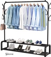 Portant à Vêtements Professionnel - Acier Chromé - Hauteur Réglable - Roulettes Tournantes - Maison