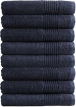 OUTLET TEXTILES DE BAIN - lot de 8 - serviette de bain 70x140 - bleu marine